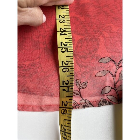 Roz & Ali Sheer Tunic Top with Tank Size Large Colorful Floral Boho Fairycore - Picture 9 of 12